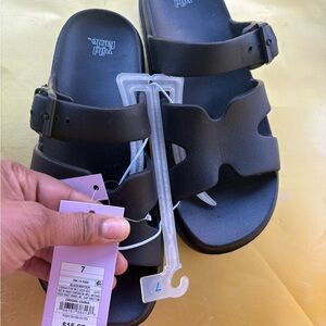 Black Slide Sandals